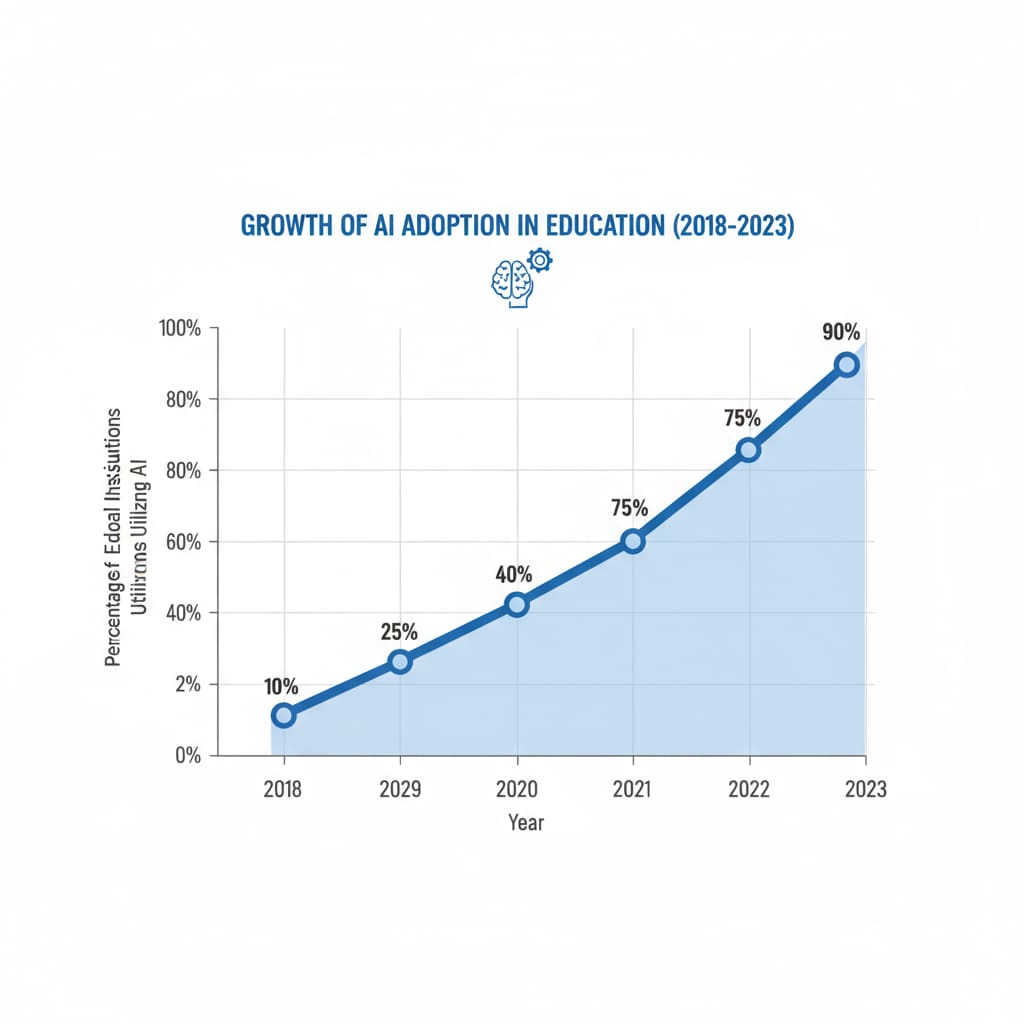 Graph depicting the growth of AI in educational applications related to decodable reading materials