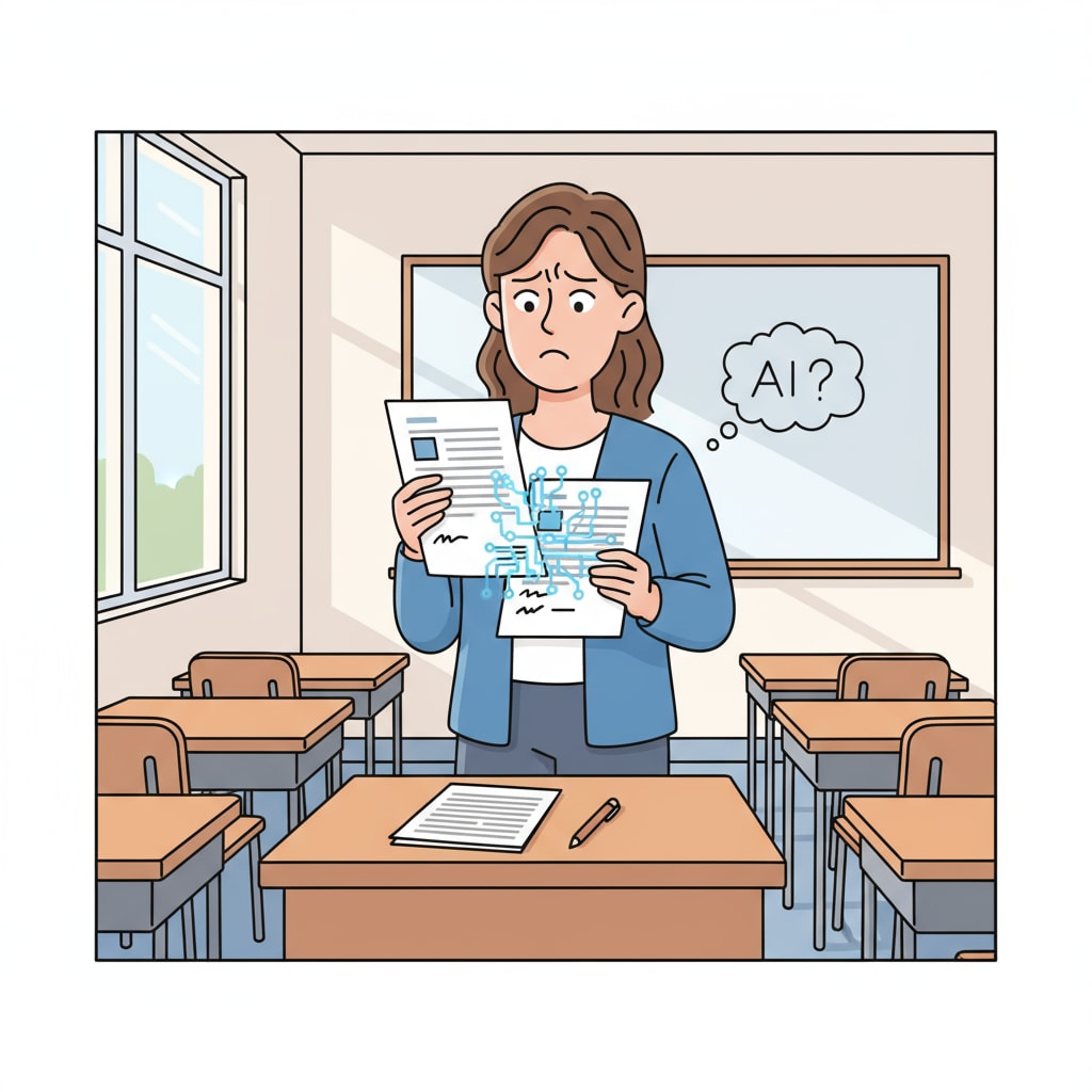 A teacher concerned about possible AI - assisted cheating in educational assignments