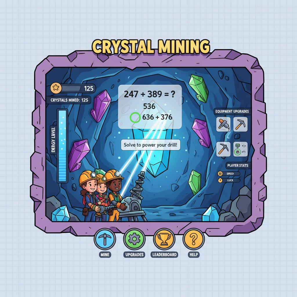 A screenshot of the Math educational game prototype