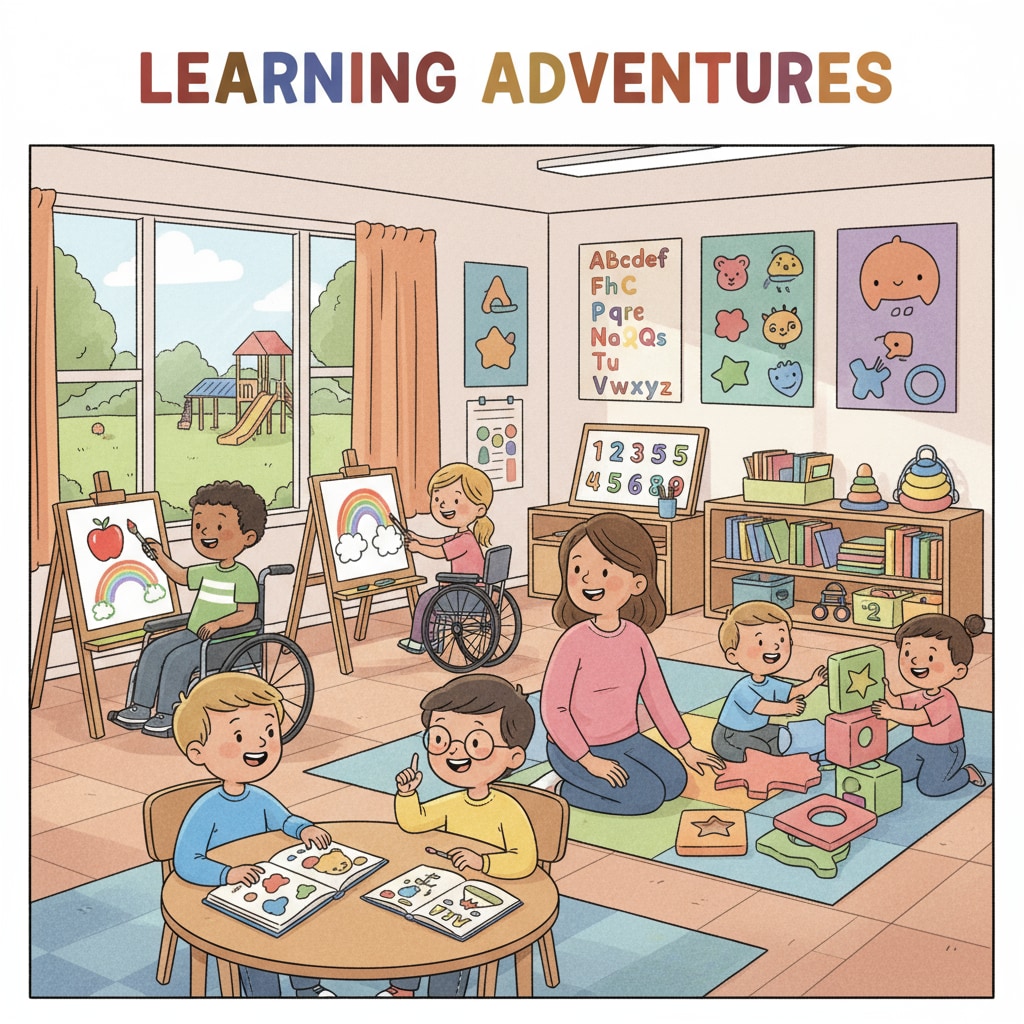 Special needs children engaged in learning activities related to educational choices, homeschooling, and school trauma