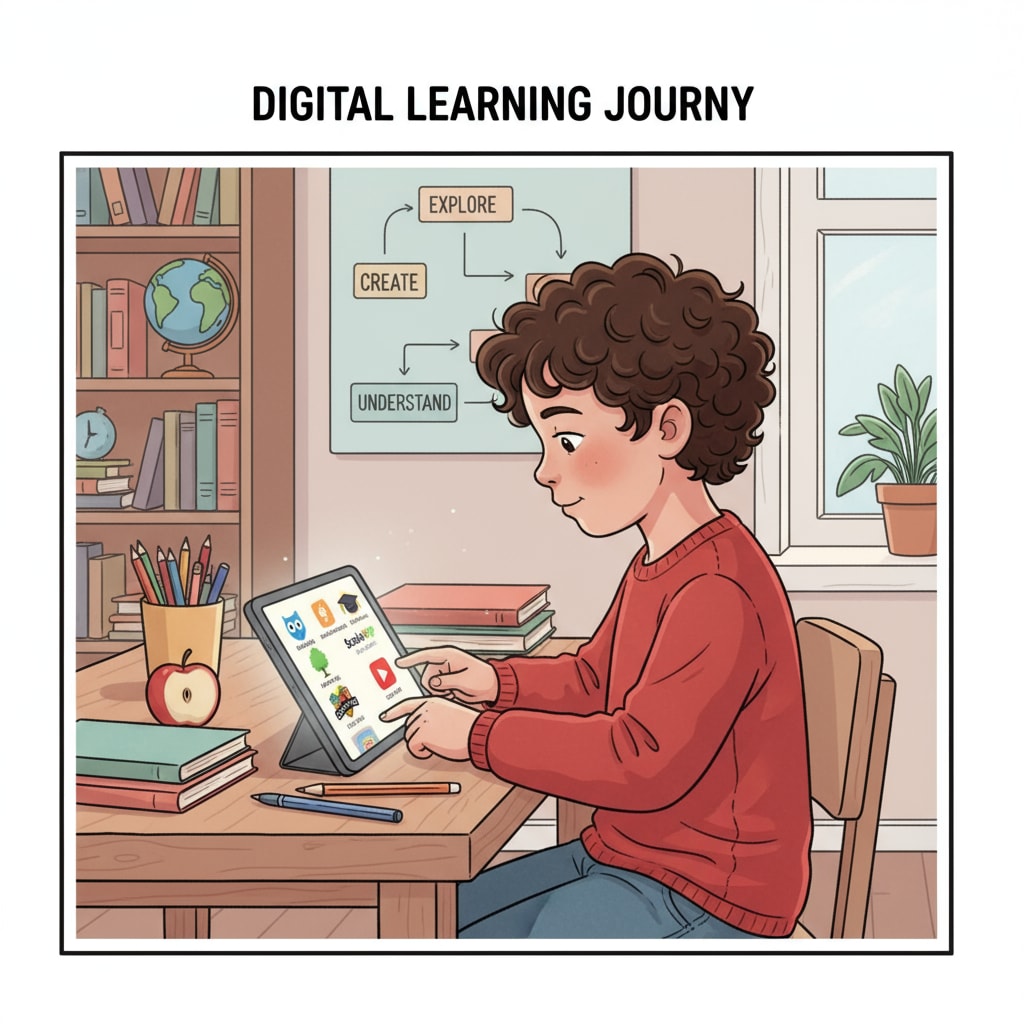 A child utilizing digital platforms for family education as part of their educational plan