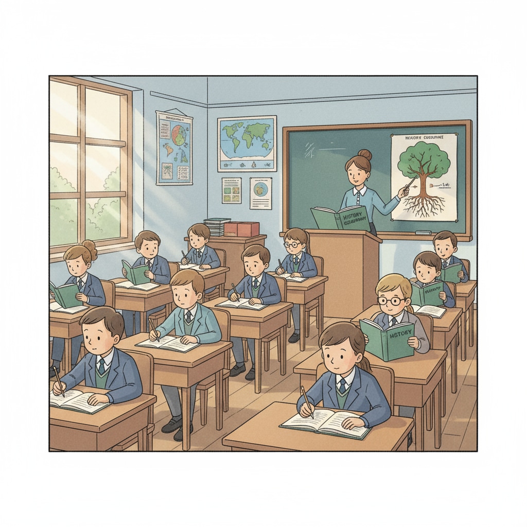 A traditional primary classroom scene highlighting the need for education innovation in teaching methods.