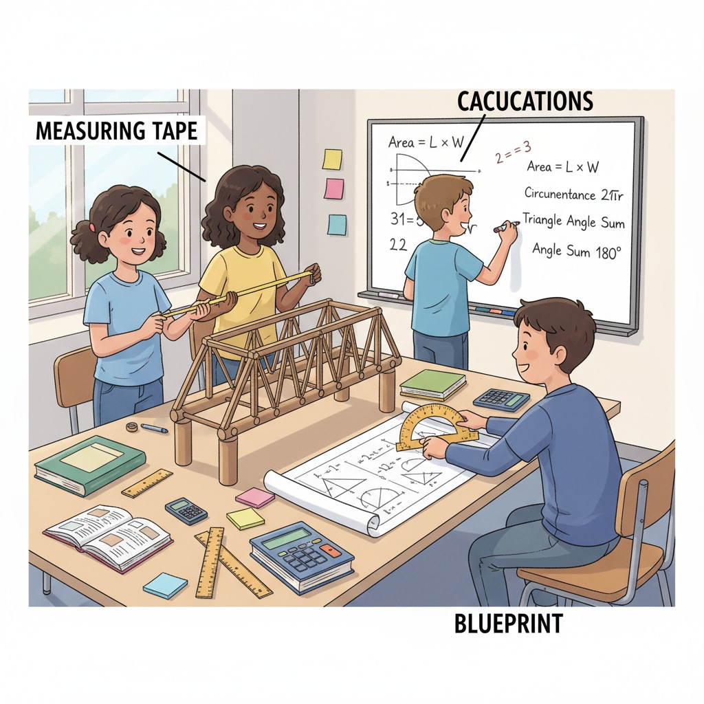 Students engaged in a practical math project, showing the potential of making math education more practical