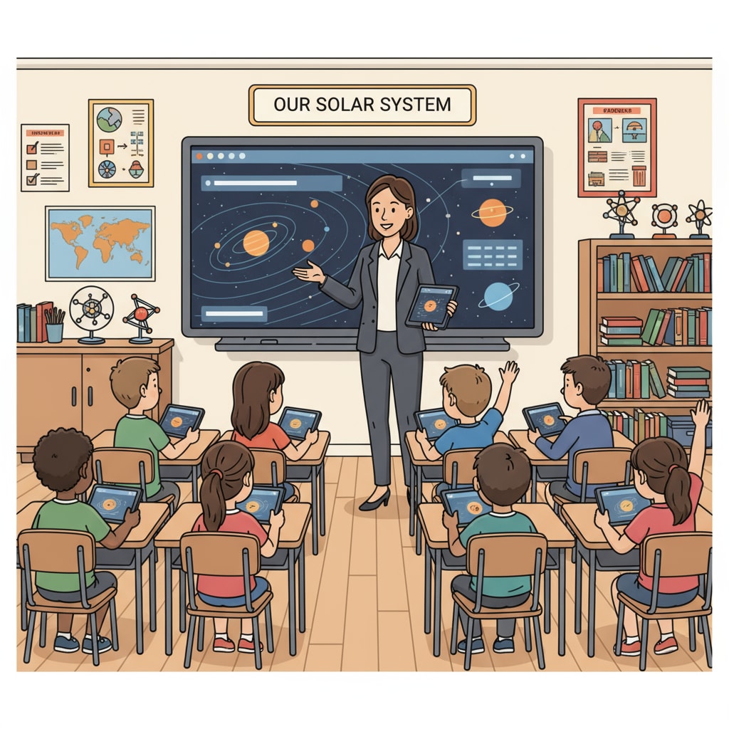 A classroom with educational technology tools to enhance teaching efficiency