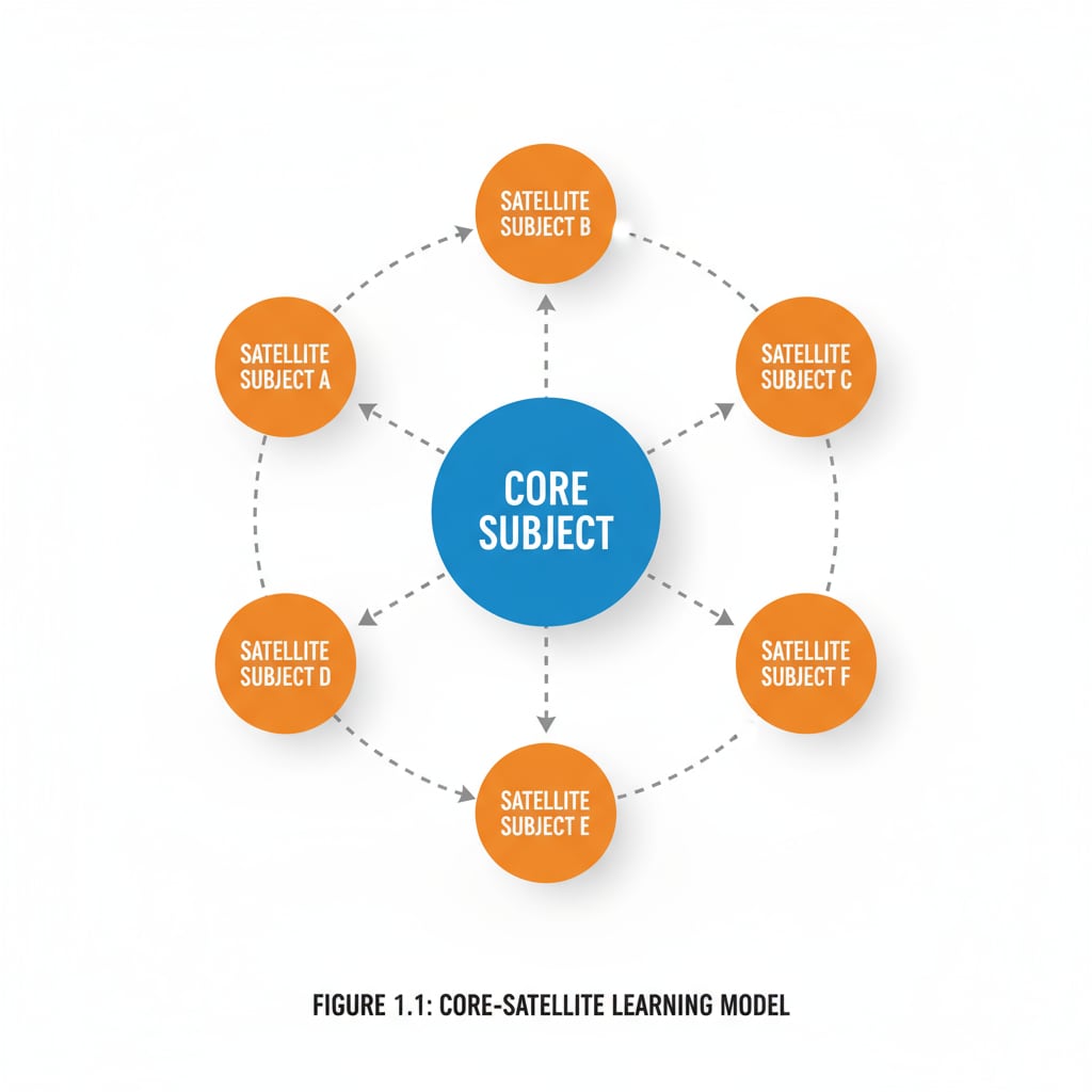 Core - satellite learning model diagram for multi - field learning