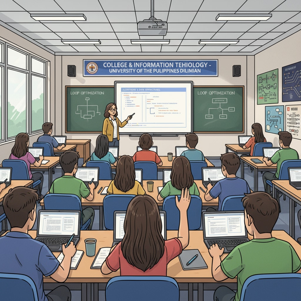 Students studying computer science in a Filipino university, related to robotics, computer science, study abroad choices, and education costs