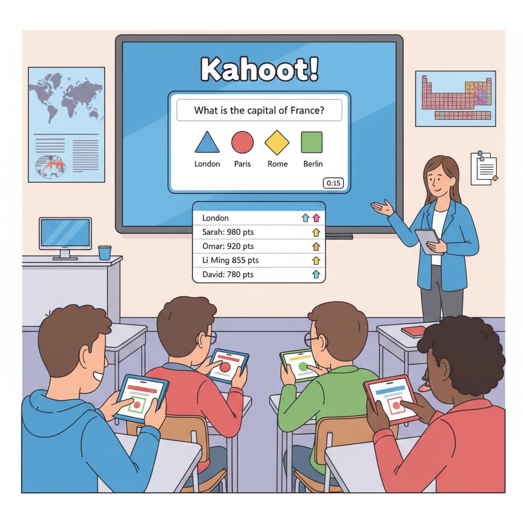 Screenshot of students participating in a Kahoot! quiz for educational engagement