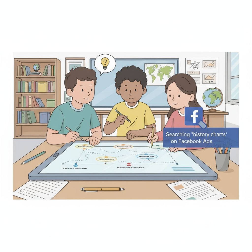 Searching for history chart resources with the help of Facebook ads
