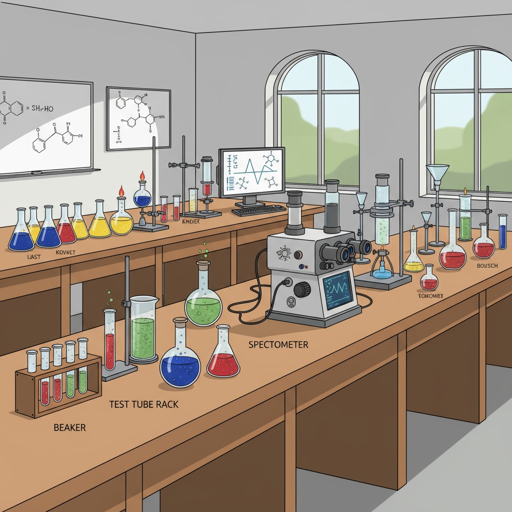 Chemistry laboratory setup for degree - related experiments
