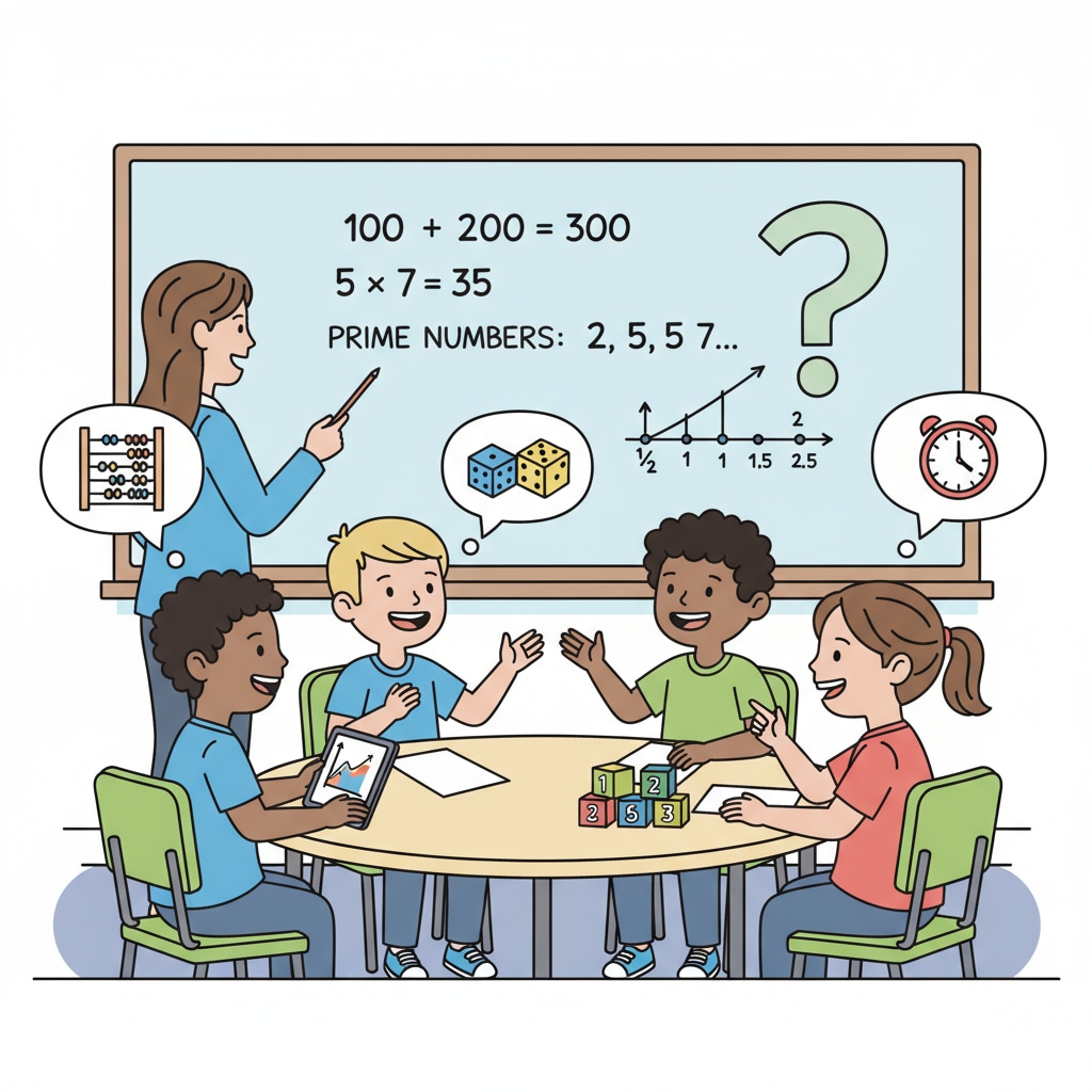 Fourth graders engaged in a math class discussion about numbers related to their understanding ability