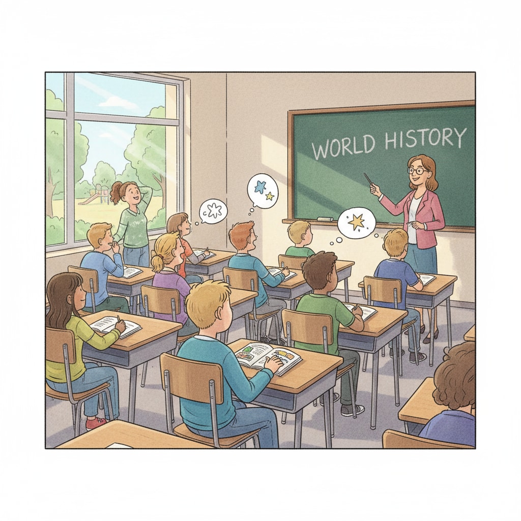 A classroom with uninterested students related to compulsory learning in school systems