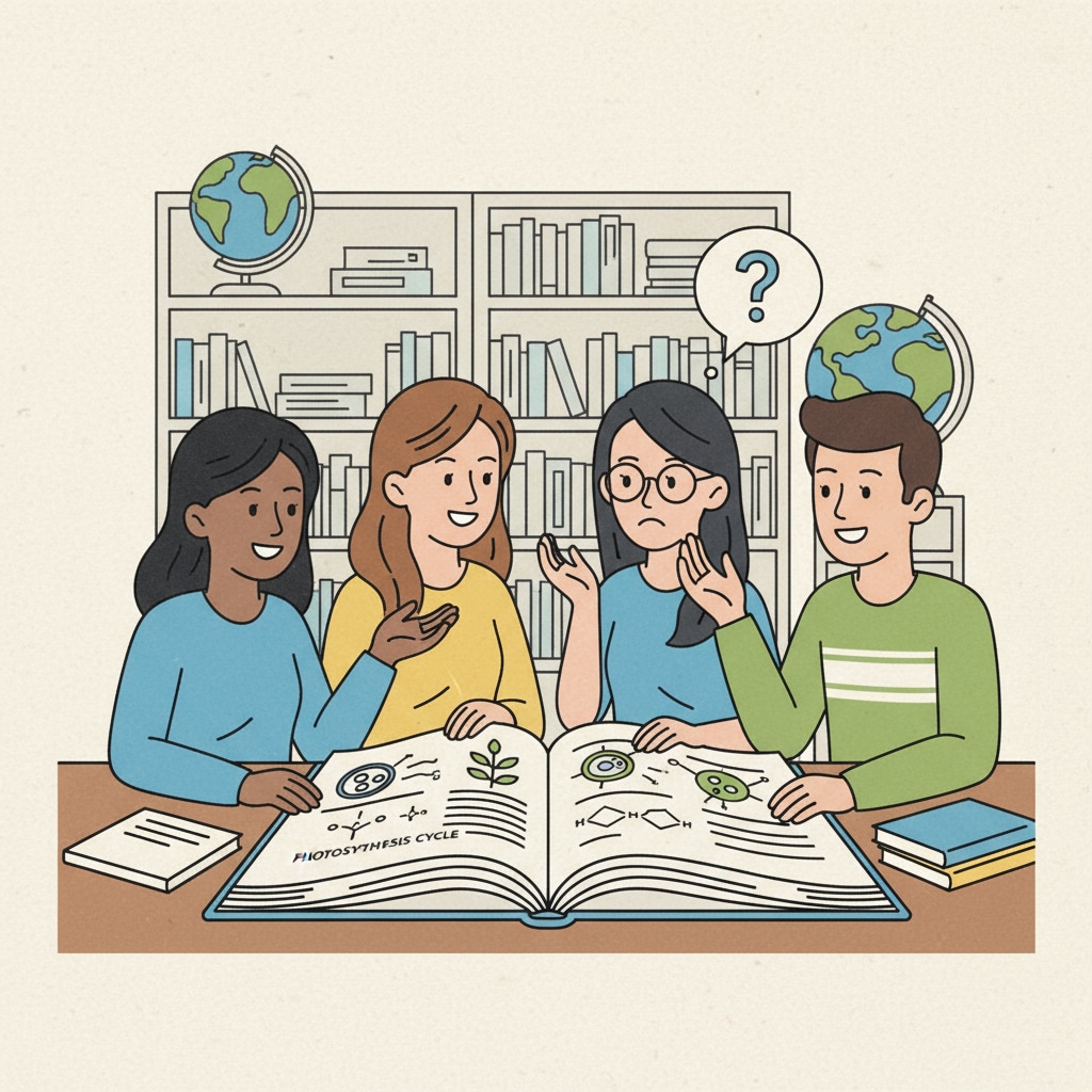 A student showing self-doubt while studying with peers, related to learning anxiety and difficulties