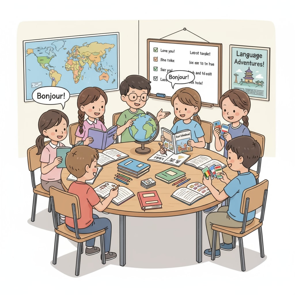 K12 students engaged in multilingual learning activities