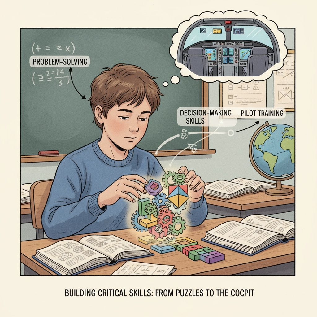 Student developing decision-making skills for a future in aviation