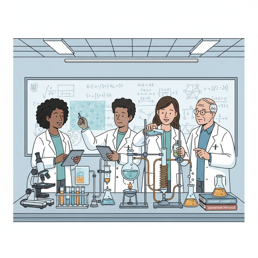 Students exploring hard science in a lab related to software engineering major switching and second degree pursuit