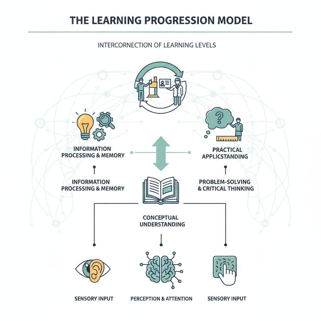 Visual representation of learning theories and the cone of experience related to hands-on and multisensory learning