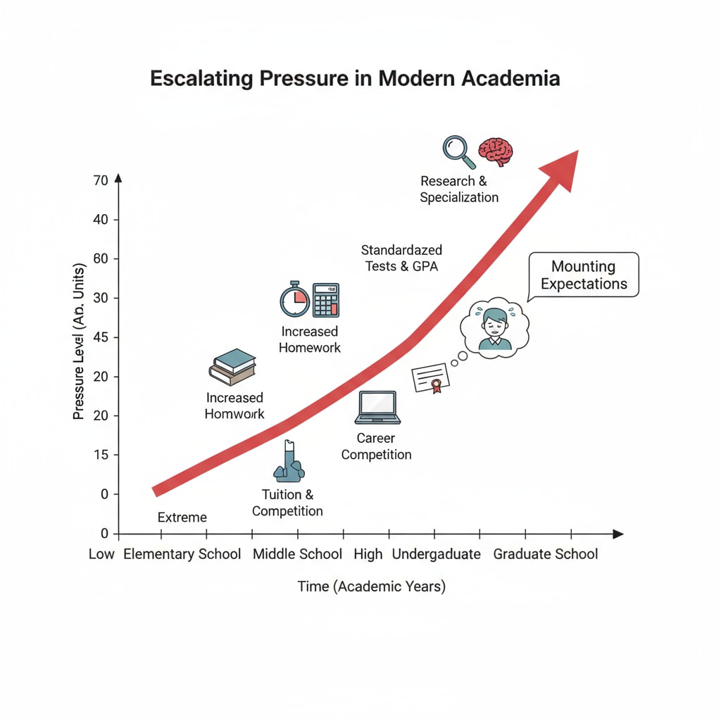 Graph depicting the academic pressure that may lead to parental indulgence in AI use for kids' homework, related to AI cheating and writing anxiety