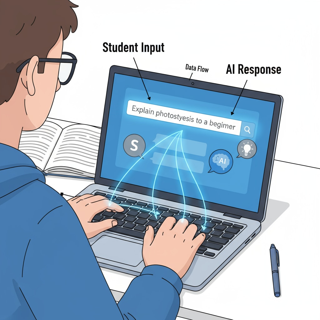 Student using ChatGPT, raising questions about academic integrity and moral decisions.