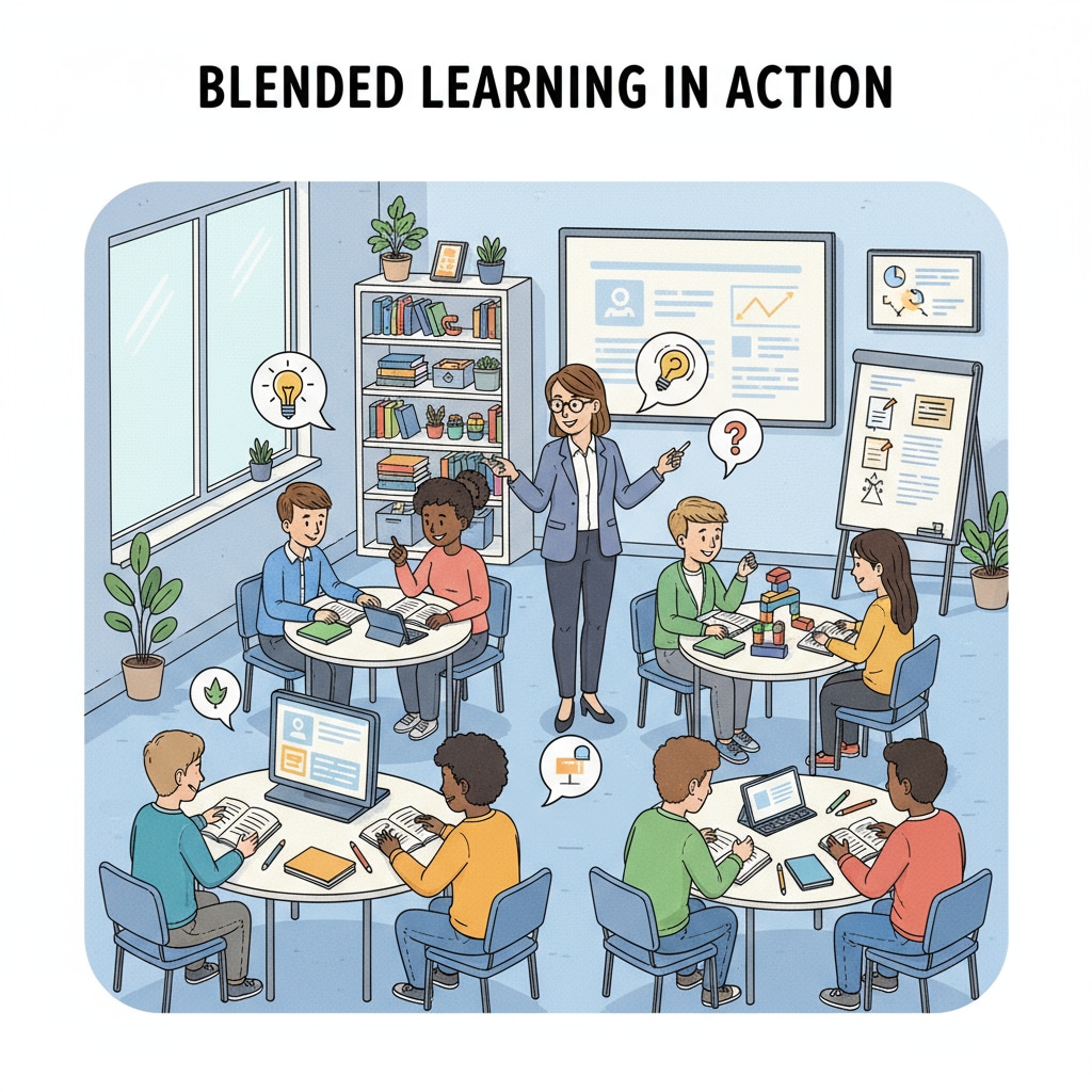 Students engaged in a blended teaching activity to apply educational theory