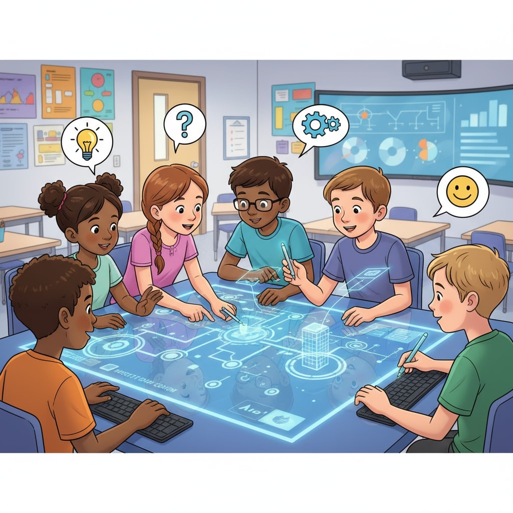 Students collaborating on an interactive learning platform for better classroom learning