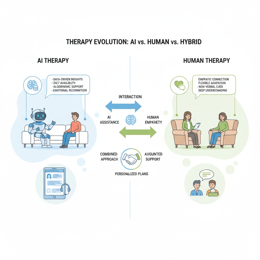 Comparison of AI therapy and human therapy in a treatment scenario