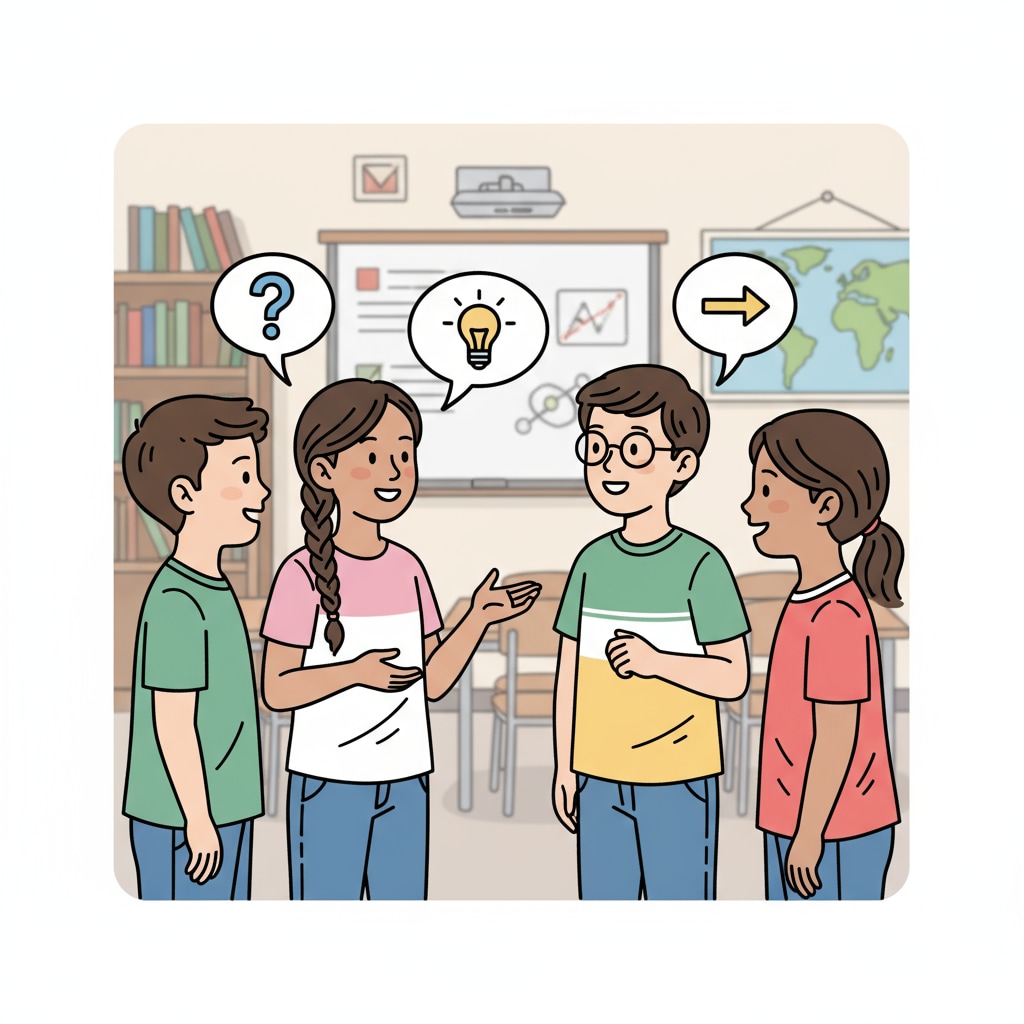 K12 students engaged in communication, demonstrating active listening and dialogue