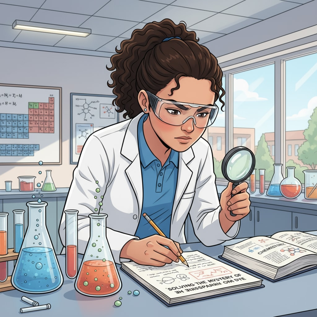 Student in a science experiment for honing decision-making skills
