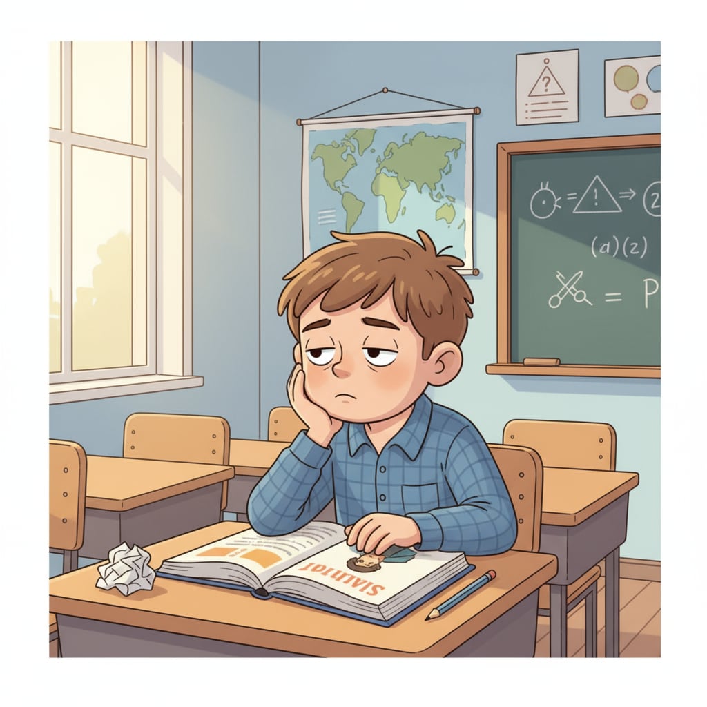 A child experiencing possible school trauma in a traditional classroom within the context of educational choices, homeschooling, and alternative education