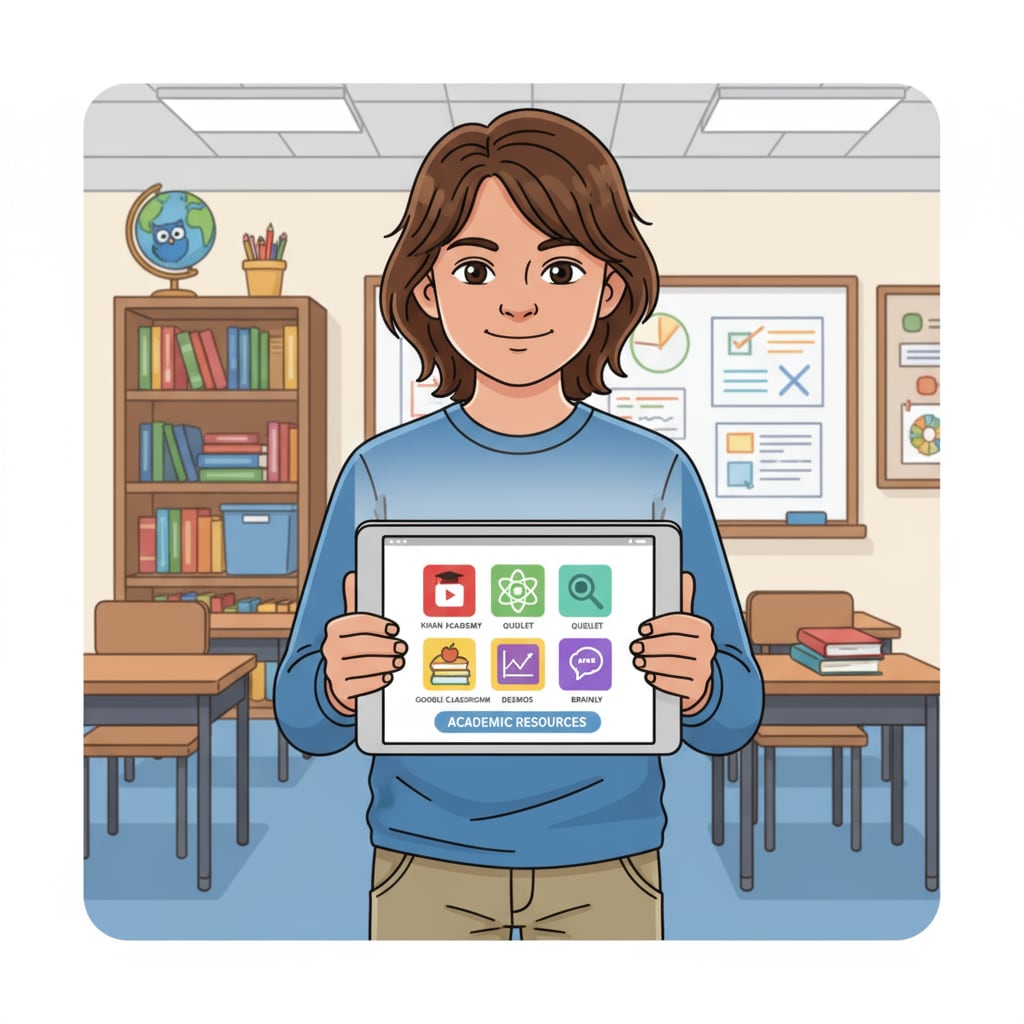 A child utilizing educational apps as part of academic resources in family education for teaching arrangements.