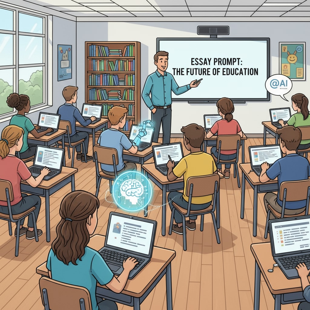 Students in a classroom potentially using AI for writing assignments, related to student writing, assignment authenticity, and educational objectives