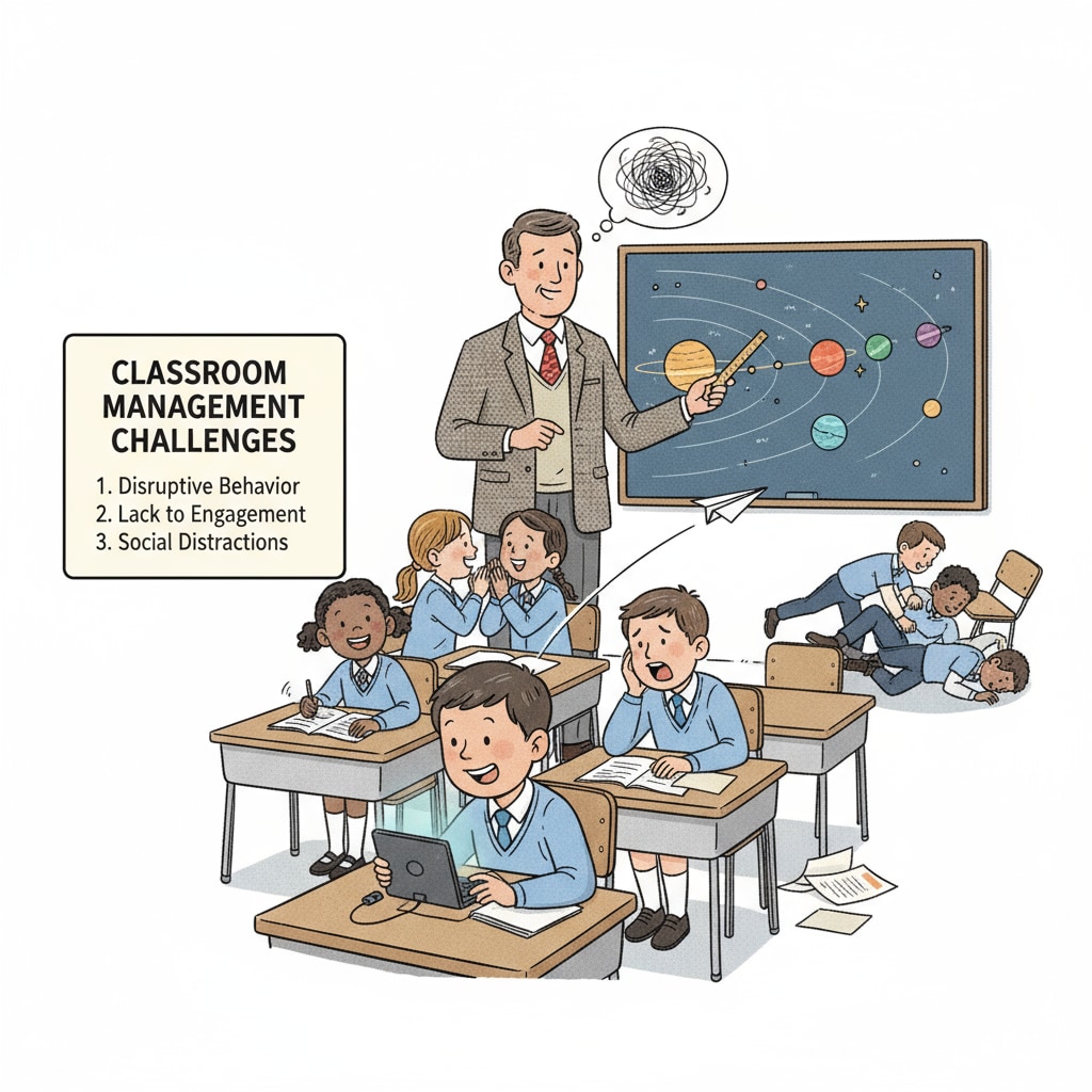 A teacher facing misbehaving students due to compulsory learning in the education system.