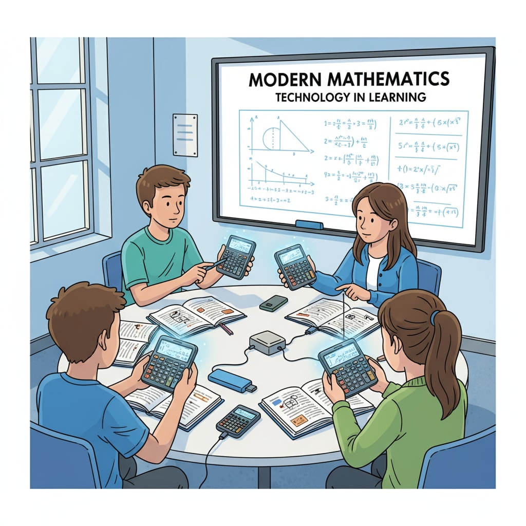 Students using calculators in a math class, raising questions about the practicality of advanced math in the digital age.