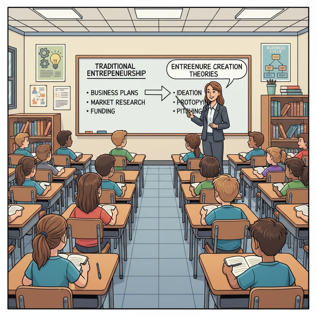 Traditional K-12 entrepreneurship lecture scene