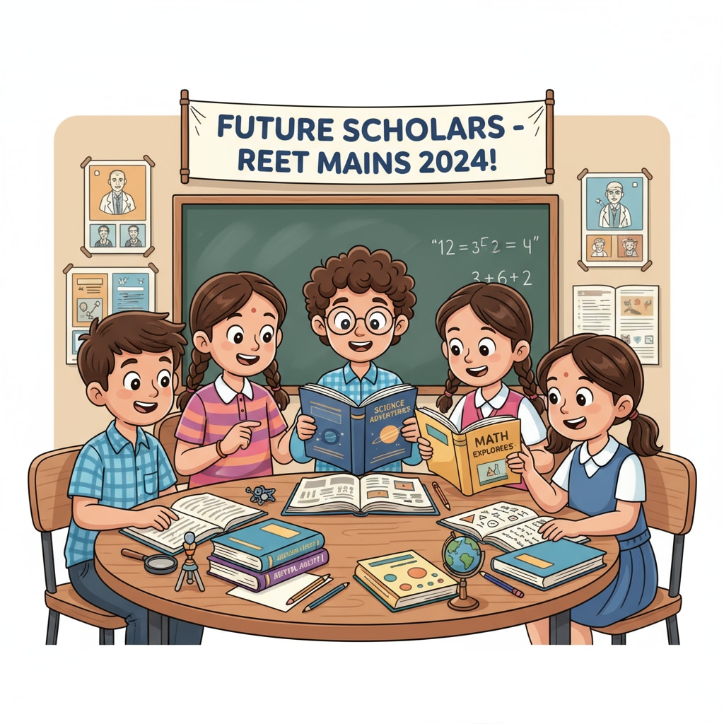 Third graders studying science and math books for REET Mains