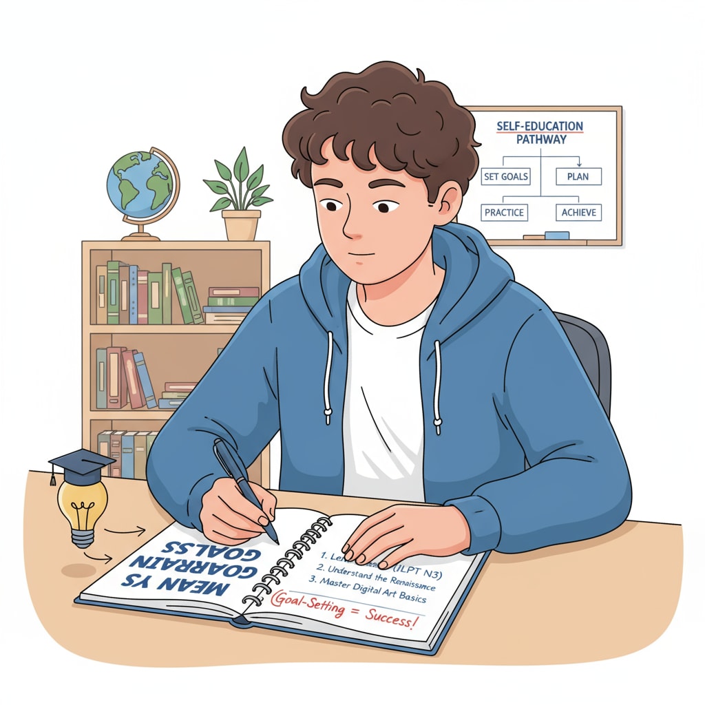 Student setting goals for multidisciplinary self-education