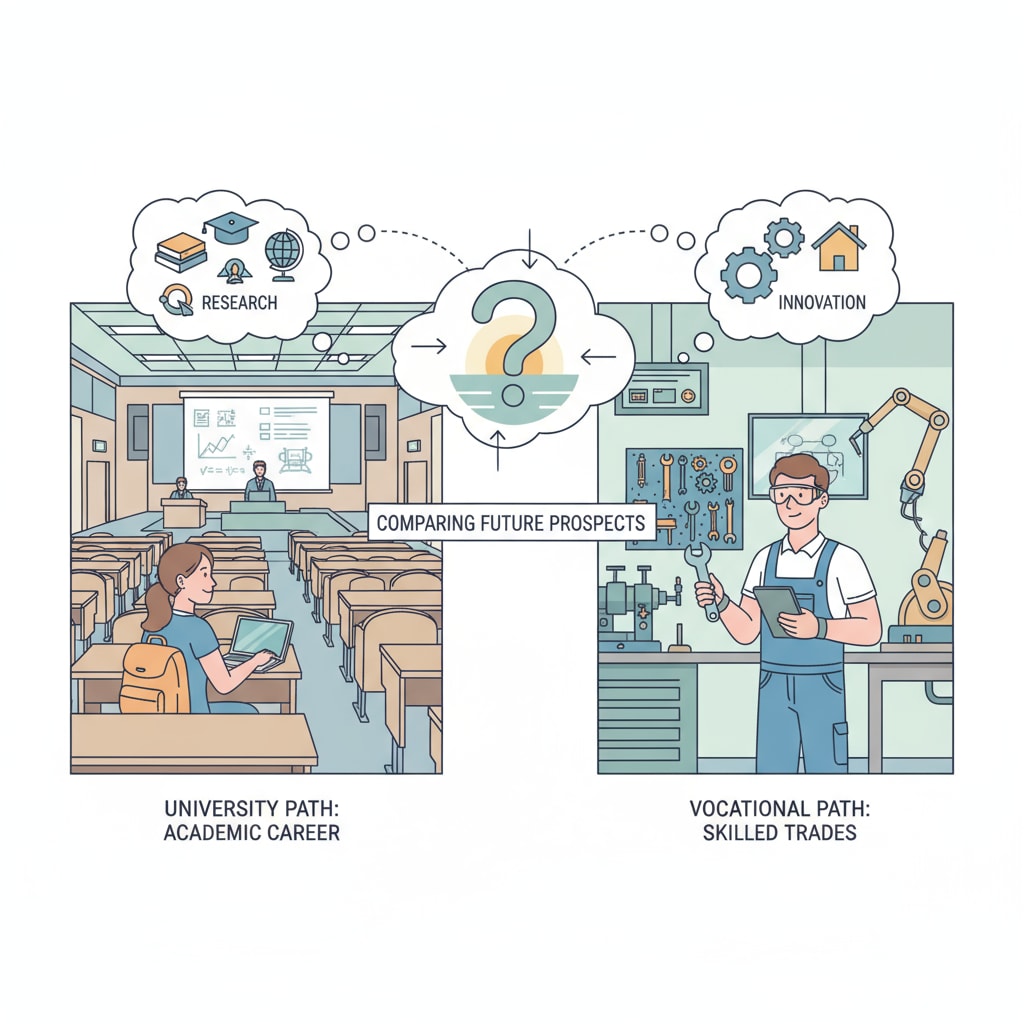 Comparison of higher education and vocational and technical education prospects