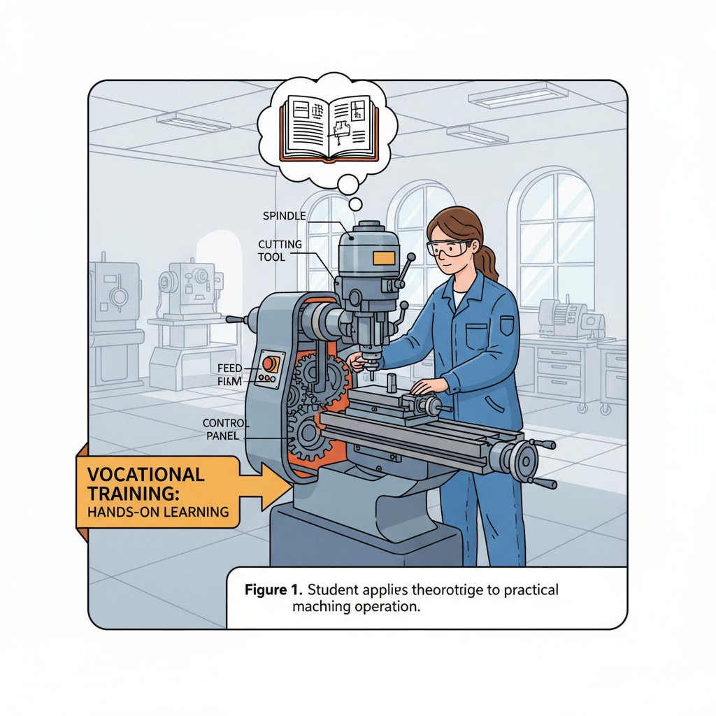 Vocational student in technical training related to investment in vocational and technical education