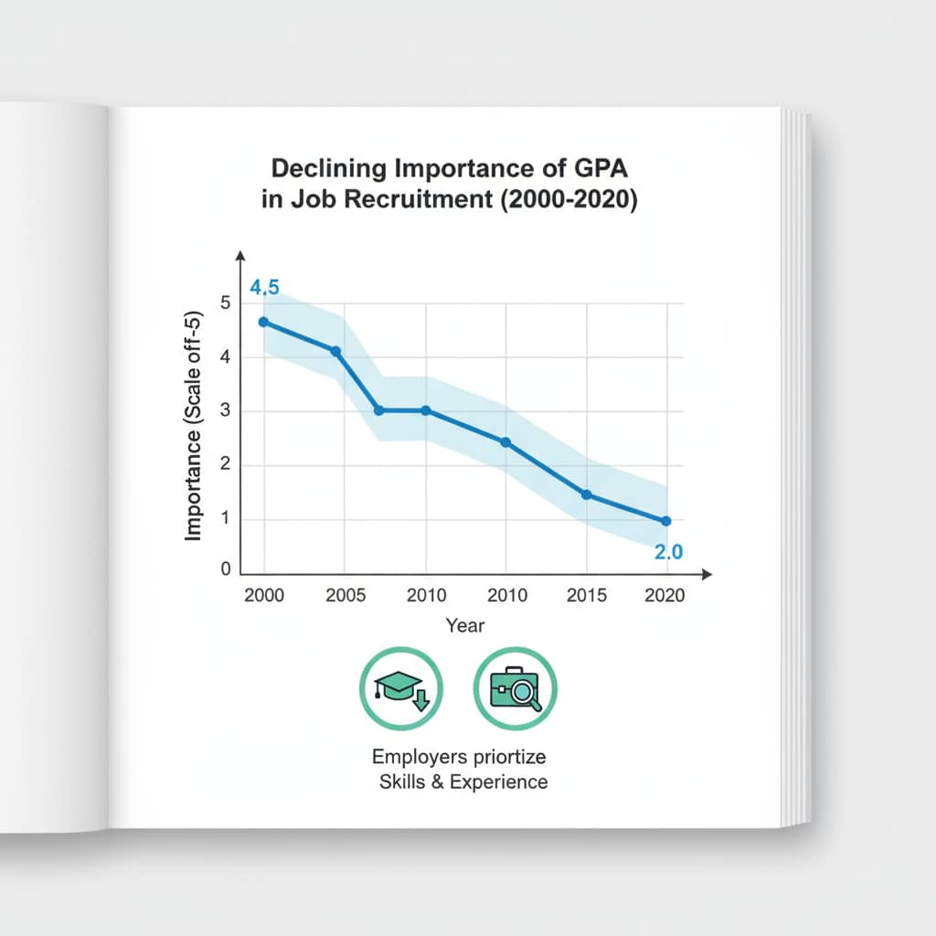 Graph showing the decline of GPA's importance in employment