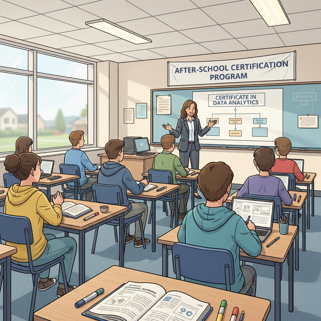 Students in an after-school certificate training class relevant to employment value and educational investment