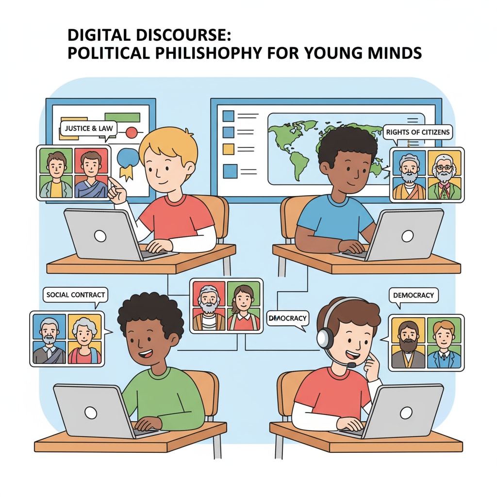 K12 students participating in an online political philosophy interactive class