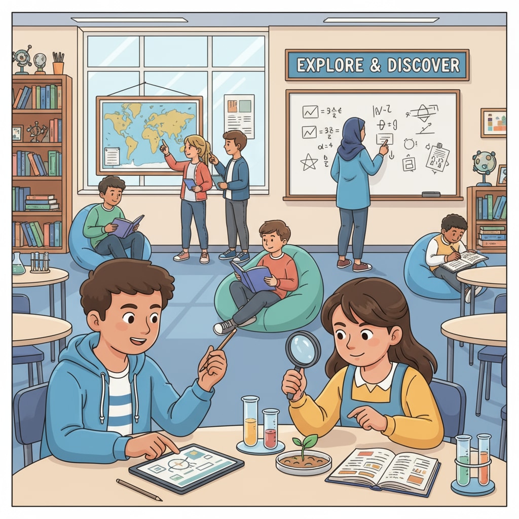 Students engaged in self-directed learning for self-motivation and personal responsibility