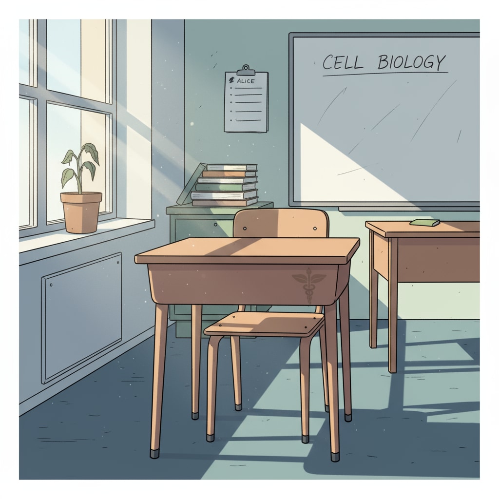 Empty desk representing absent student due to chronic disease