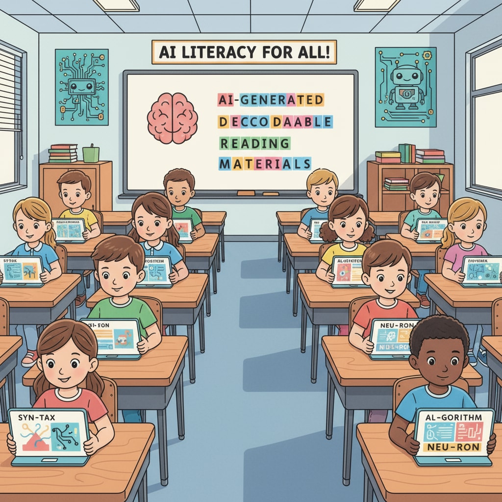 AI-generated decodable reading materials being used in a classroom