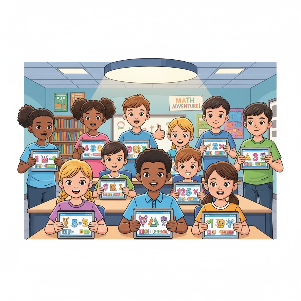 K12 students playing a math educational game prototype