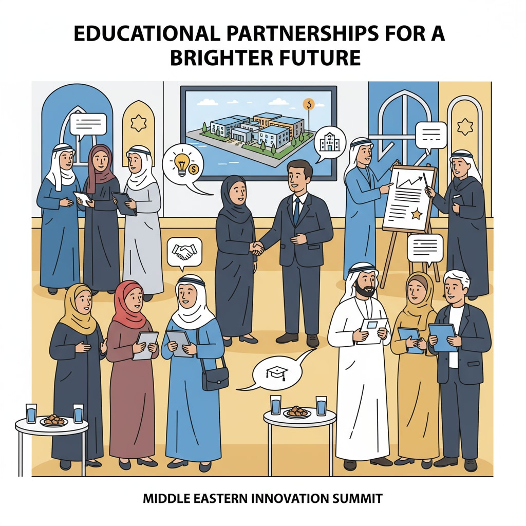 Educators and donors networking at a Middle Eastern event relevant to T4 World School Summit fundraising