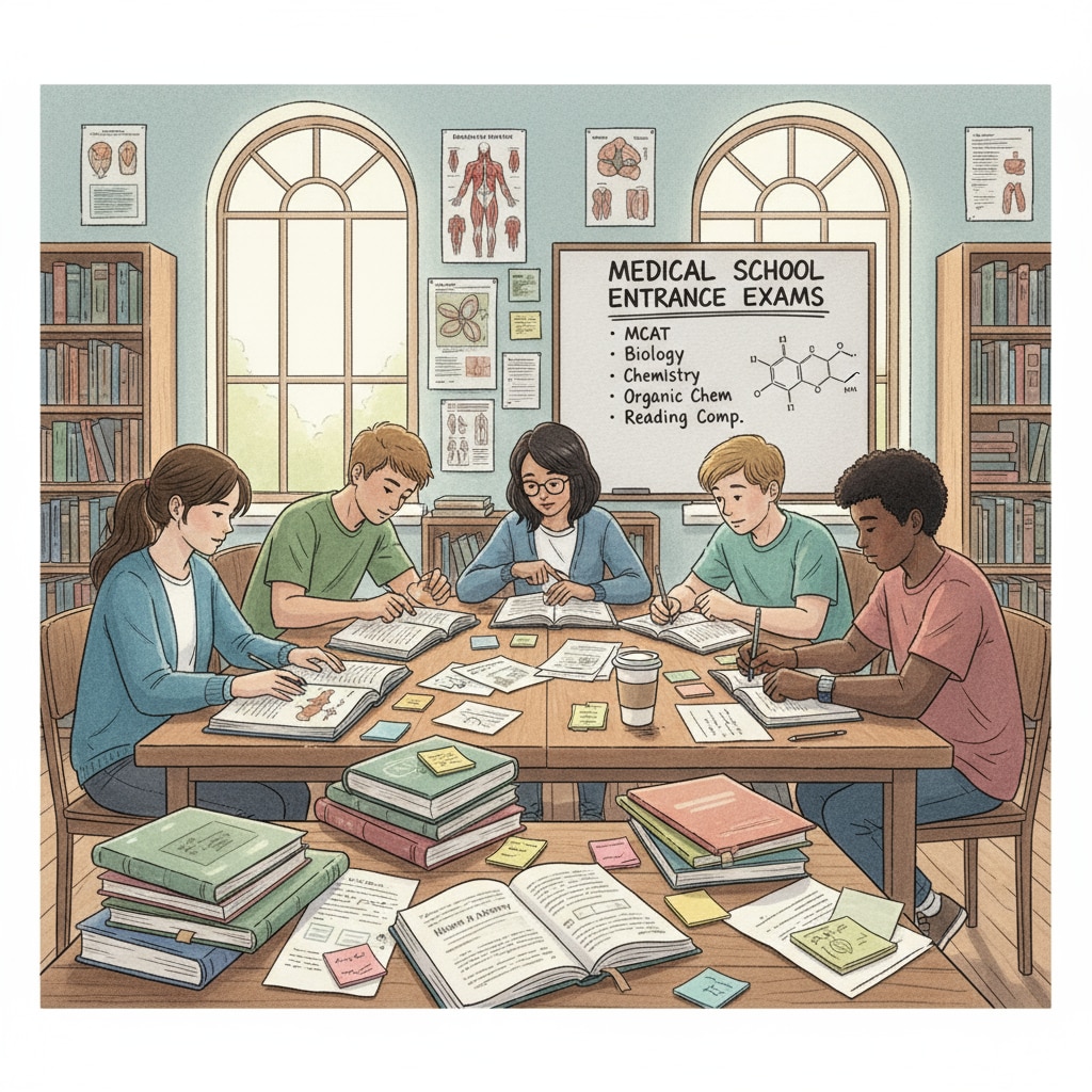 High school students studying for medical school entrance exams to overcome learning anxiety and fill knowledge gaps