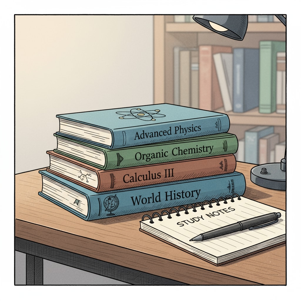 Physical textbooks serving as important academic resources in family education for educational plans.