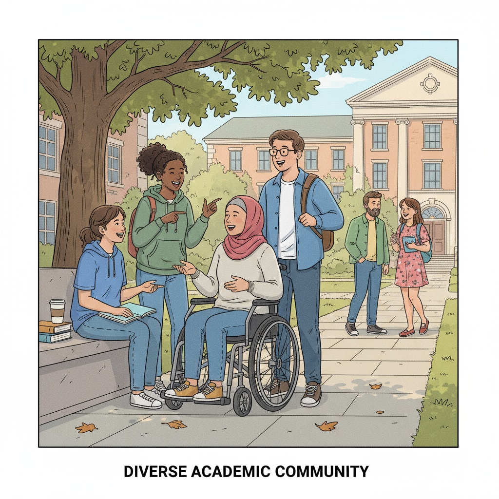 Late enrollment in college, students of different ages interacting on campus