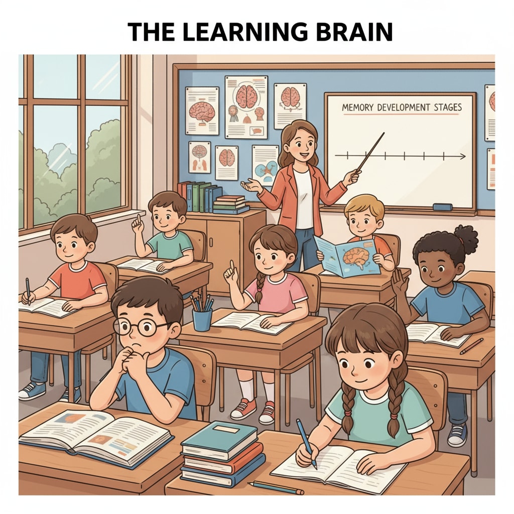 Students in a classroom related to memory development in K12