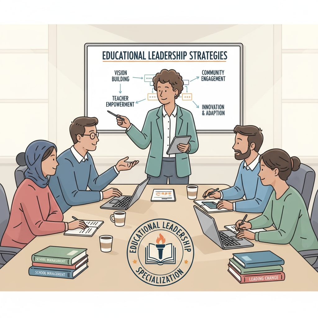Educators discussing leadership strategies relevant to educational master's in educational leadership for career development